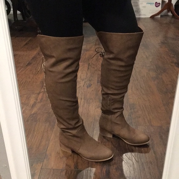 light brown high boots